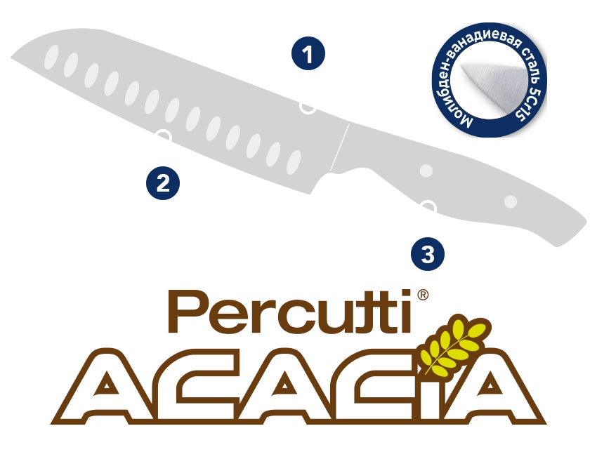 Percutti Acacia Cuchillos RUSO